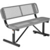 Global Industrial™ 4' Outdoor Steel Bench w/ Backrest Expanded Metal Gray