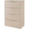 Interion® 4 Drawer Premium Lateral File Cabinet Letter & Legal Size 36""W x 18""D x 52""H Putty