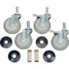 Nexel® Stainless Steel Stem Casters - Set (4) 5"" Polyurethane (2) with Brakes 1200 Lb. Cap.