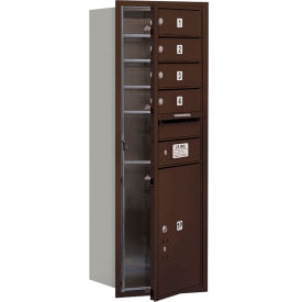 4C Horizontal Mailbox 41""H Single Column 4 MB1/1 PL5 Door Front Load Bronze USPS