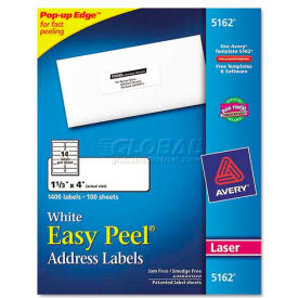Easy Peel Laser Address Labels 1-1/3 x 4 White 1400 Labels