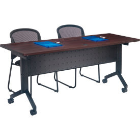Interion® Flip-Top Training Table 48""L x 24""W Walnut