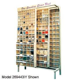 Quantum Gondola QS-305-36 Free Standing Slider System With 36 Bins Gray