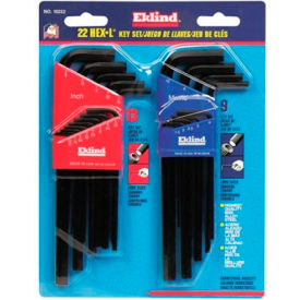 Eklind 10222 .05-3/8"" & 1.5-10MM 22Pc. Metric & SAE Hex Key Set