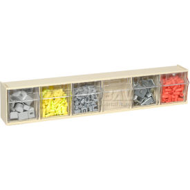 Quantum Tip Out Storage Bin QTB306 - 6 Compartments Ivory