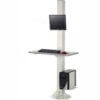 Global Industrial™ 81""H Stationary Floor Mount Orbit Computer Station with VESA Mount Beige