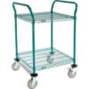 Nexel® Utility Cart 2 Shelf Poly-Green® 24""L x 24""W x 39""H Polyurethane Rigid Casters