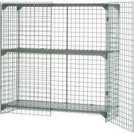 Global Industrial™ 1-Tier 2 Door Wire Mesh Security Locker 60""Wx36""Dx48""H Gray Unassembled