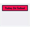 Panel Face Envelopes  ""Packing List Enclosed"" Print Side Opening 6""L x 4-1/2""W Red 1000/Pack