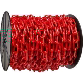 Mr. Chain Plastic Chain Barrier On A Reel 2""x125'L Red