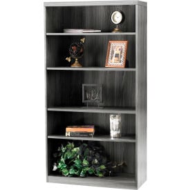 Safco® Aberdeen Series 5 Shelf Bookcase with 1 Fixed Shelf Gray Steel