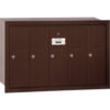 3500 Series 4B+ Vertical Mailbox 5 Doors Recessed Mounted Bronze USPS Access