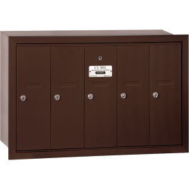 3500 Series 4B+ Vertical Mailbox 5 Doors Recessed Mounted Bronze USPS Access
