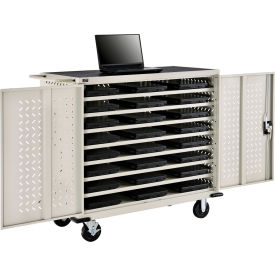 Global Industrial™ Mobile Charging Cart for 24 Chromebooks & Tablets Putty Unassembled