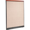 Interion® Deluxe Non-Electric Office Partition Panel with Raceway 60-1/4""W x 101-1/2""H Tan