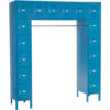 Global Industrial Capital® 16 Person Box Locker 72""W x 18""D x 78""H Blue Unassembled