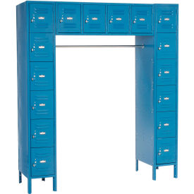 Global Industrial™ Capital® 16 Person Box Locker 72""W x 18""D x 78""H Blue Unassembled