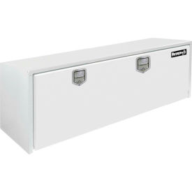 Buyers Steel Underbody Truck Box w/ Stainless Steel Rotary Paddle - White 18x18x48 - 1702210