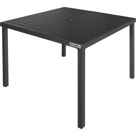 Global Industrial™ 40"" Square Aluminum Slatted Dining Table Black