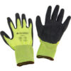 Global Industrial Crinkle Latex Coated Gloves Hi-Viz Lime/Black Large