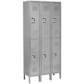 Global Industrial™ Infinity® 2-Tier 6 Door Locker 36""W x 15""D x 78""H Gray Unassembled