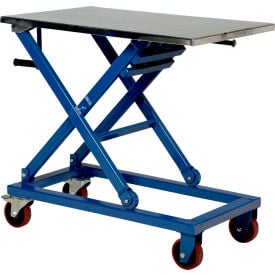 Mobile Hand Crank Mechanical Scissor Lift Table CART-660-M 660 Lb. Capacity - 37 x 23 Platform