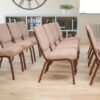 Flash Furniture 18.5""W Stacking Church Chair - Fabric - Beige - Hercules Series