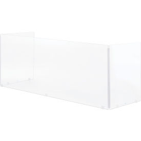 Interion® Tri-Fold Acrylic Desk Shield 58""W x 20""D x 24""H Clear