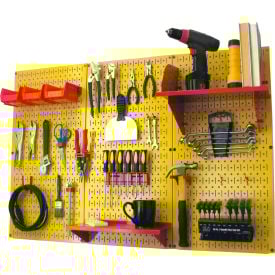 Wall Control Pegboard Standard Tool Storage Kit Yellow/Red 48"" X 32"" X 9""