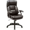 Lorell® Black Base High-Back Leather Chair - Black