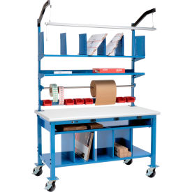 Global Industrial™ Complete Mobile Packing Workbench W/Power Laminate Safety Edge 60""W x 36""D