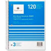 Sparco™ 3-Subject Notebook 8"" x 10-1/2"" Wide Ruled Bright White 120 Sheets/Pad