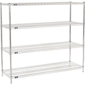 Nexel® 4 Shelf Chrome Wire Shelving Unit Starter 60""W x 21""D x 54""H