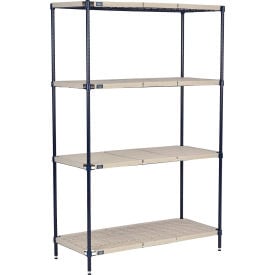 Nexel® Nexelite® 4 Shelf Vented Plastic Mat Shelving Unit Starter 72""W x 18""D x 63""H