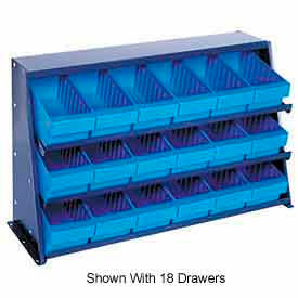 Quantum QPRHA-501 Bench Rack 12""x36""x21"" with 27 Blue Euro Drawers