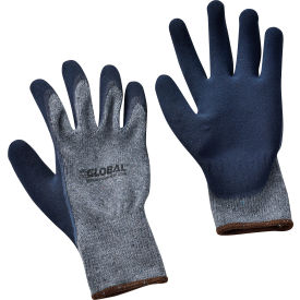 Global Industrial™ Ultra-Grip Foam Latex Coated Gloves Poly/Cotton Knit Black/Gray Large