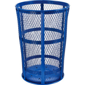 Global Industrial™ Outdoor Steel Mesh Corrosion Resistant Trash Can 48 Gallon Blue