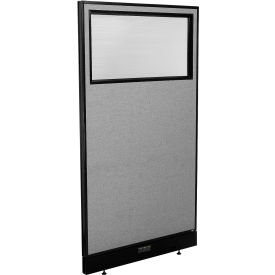 Interion® Electric Office Partition Panel with Partial Window 36-1/4""W x 64""H Gray