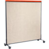 Interion® Mobile Deluxe Office Partition Panel 60-1/4""W x 64-1/2""H Tan