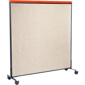Interion® Mobile Deluxe Office Partition Panel 60-1/4""W x 64-1/2""H Tan