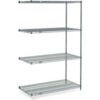 Nexel® 4 Shelf Nexelon® Blue Wire Shelving Unit Add On 24""W x 24""D x 74""H