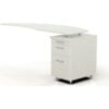 Safco® Medina 63""W Left Curved Desk Return With Pencil-Box-File Pedestal Sea Salt