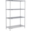 Nexel® 4 Shelf Nexelate® Silver Epoxy Wire Shelving Unit Starter 48""W x 24""D x 54""H