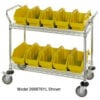 Quantum WRC2-1836-1265 Chrome Wire Mobile Cart With 10 QuickPick Double Open Bins Yellow 36""x18""x38""