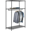 Free Standing Clothes Rack - 3 Shelf - 48""W x 24""D x 74""H - Black