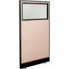 Interion® Office Partition Panel with Partial Window & Raceway 36-1/4""W x 64""H Tan