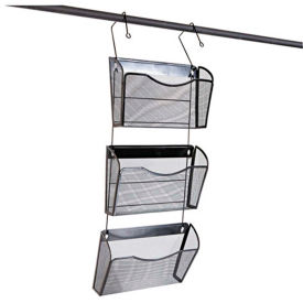 Universal One Mesh Three-Pack Wall Files with Hanger Letter Black