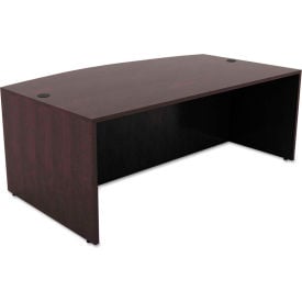 Alera® Wood Desk Shell w/ Bow Front - 71""W x 41-3/8""D x 29-5/8""H Espresso - Valencia Series