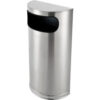 Global Industrial Half Round Side Open Trash Can 9 Gallon Matte Stainless Steel