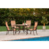 Hanover® Monaco 5 Piece Outdoor Dining Set w/ 4 Sling Chairs